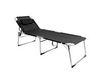 Aluminium Gartenliege, XXL, 200 x 70 x 45/95 cm (schwarz)