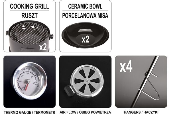  Räuchergrill/ Grillofen mit Thermometer