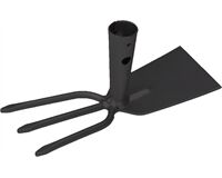 Doppelhacke flach, 3 Zinken (schwarz)