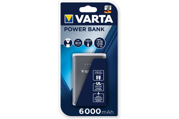  VARTA Powerbank 6000mAh, inkl. Ladekabel
