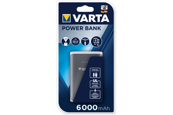  VARTA Powerbank 6000mAh, inkl. Ladekabel