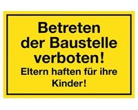 Hinweisschild "Betreten der Baustelle verboten", 200x300 mm