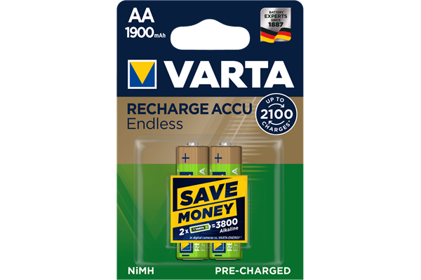  Mignon-Batterie 2er Blister 1,5V AA/R6 Recharge