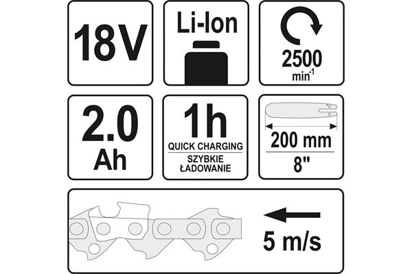  18 V Teleskop-Hochentaster mit Ladegerät, Akku