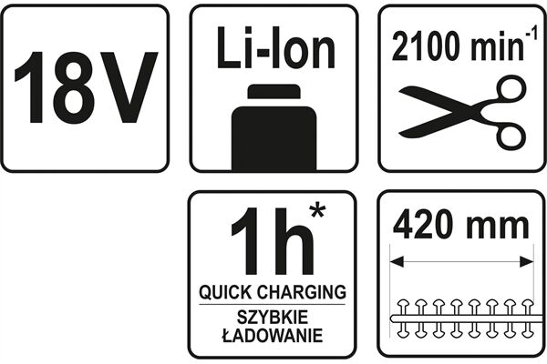  18 V Teleskop-Heckenschere ohne Akku