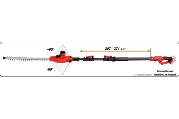  18 V Teleskop-Heckenschere ohne Akku