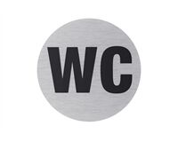 Aluminium Schild ''WC'', Ø 75 mm