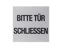 Aluminium Schild "Tür schließen", 80 x 80 mm
