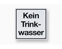 Hinweisschild "Kein Trinkwasser", 100x100 mm