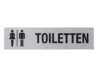 Aluminium Schild "D+H Toilette", 160 x 40 mm