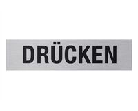 Aluminium Schild "Drücken", 160 x 40 mm