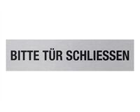 Aluminium Schild "Tür schließen", 160 x 40 mm
