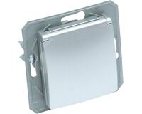 Steckdose mit Klappdeckel, Kreta (silber)