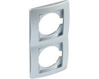 Abdeckrahmen Kreta, 2-fach, senkrecht (silber)