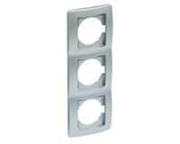 Abdeckrahmen Kreta, 3-fach, senkrecht (silber)
