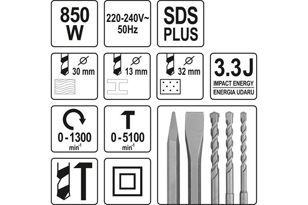  Schlagbohrschrauber, 850 W, 1300 1/min