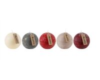 Kerze Kugel Rustic Ø 9 cm, 5 Farben