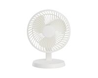 Tischventilator mit Akku, 3 Stufen, Ø 17 cm (weiß)