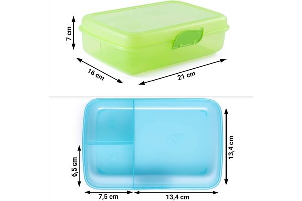  Vorratsdose mit Trennfach PP, 7x21x16 cm, BPA-frei