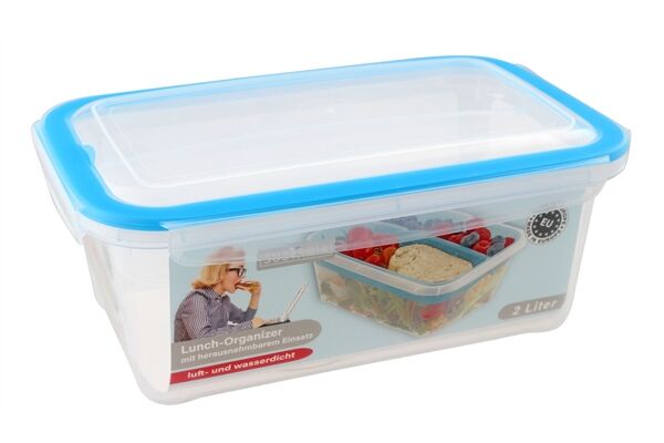  Lunch-Dose mit Einleger, 2 L, 10x24x15cm, 2 tlg.