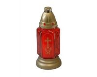 Grabkerze, Glas (rot)