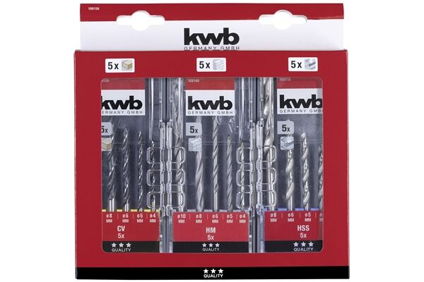KWB Powerbox Set, Ø 3 - 8 mm, 15-tlg., 3 St.