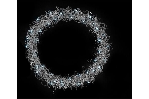  Metallkranz Grobmaschig, 40 LEDs WW, Ø 30 cm
