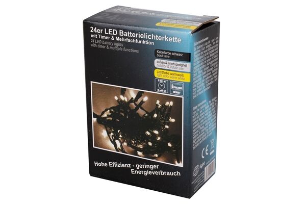  Lichterkette 24 LEDs, mit Batterie/ Timer, WW