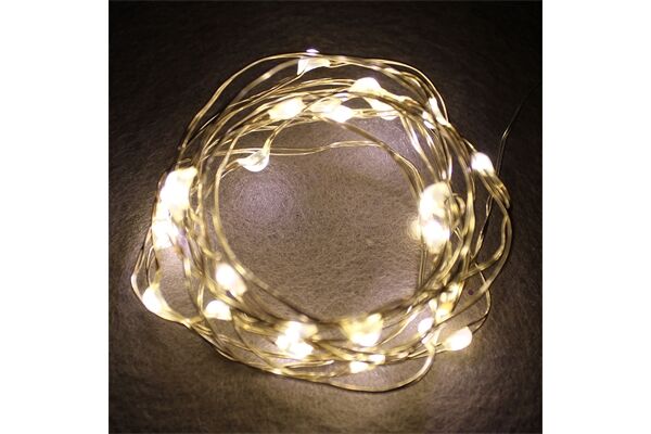  Lichterkette, Batterie, 80 LEDs, WW, 4,1 m