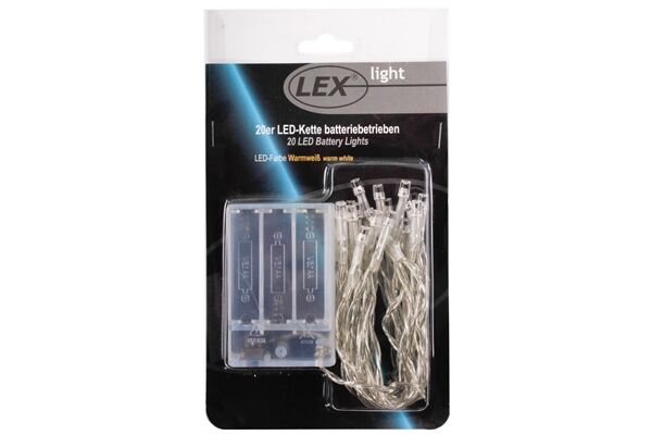  Lichterkette 20 LEDs, mit Batterie, 3,05m, WW