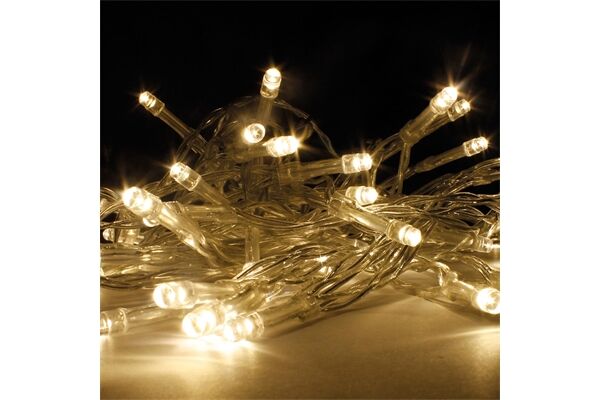  Lichterkette, 50 LEDs, WW, Batterie/Timer, 7,55 m