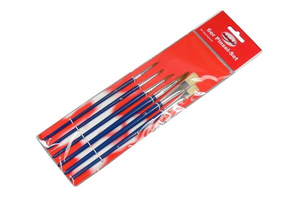  Pinsel-Set, Holzgriff, 6 St.