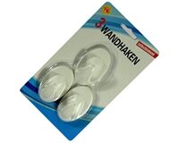 Wandhaken selbstklebend 3er Set, groß (weiß)