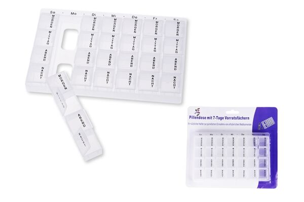  Pillen Box, 7 Tage, 4 Tageszeiten