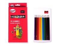 Jumbobuntstifte, 10er Pack, inkl. Anspitzer (bunt)