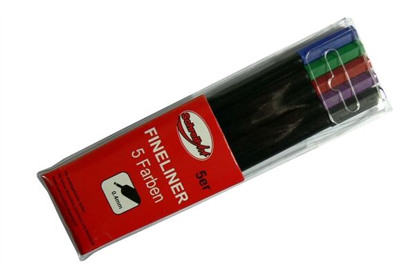  Fineliner, 5 Farben
