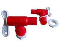 Wasserhahn für Regentonnen (rot/weiß)