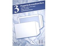 Papprückwandtasche DIN B4, 3er (braun)
