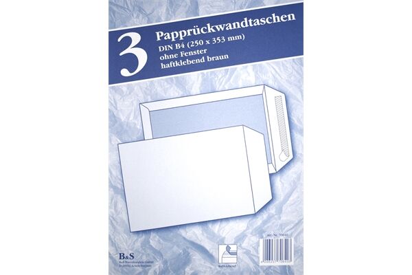  Papprückwandtasche DIN B4, 3er