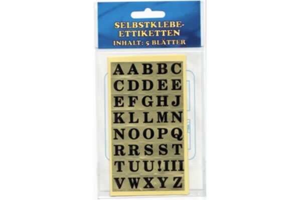  Etiketten Buchstaben 12x13 mm, 5 Blätter