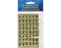 Etiketten Zahlen, 12x13 mm 5 Blätter (schwarz)