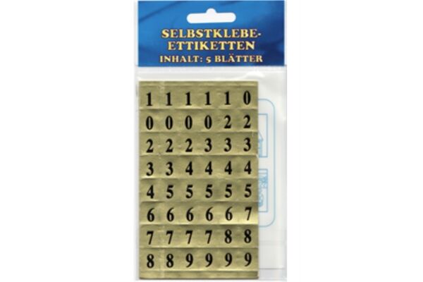  Etiketten Zahlen, 12x13 mm 5 Blätter