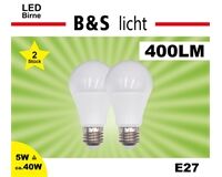 LED-Lampe, 2er-Set, 5 W, A60, E27
