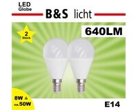 LED-Mini-Globe, 2er Set, 8W, G45, E14
