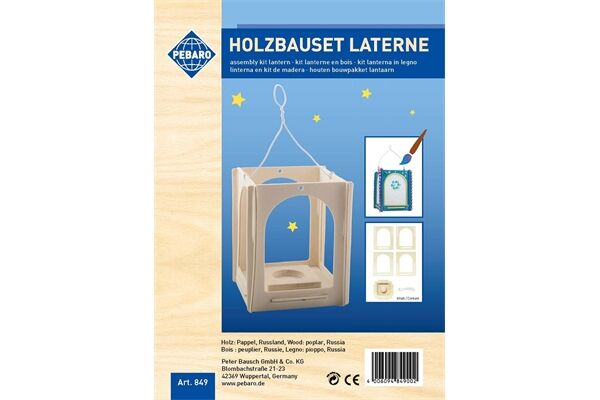  5 tlg. Holzbauset Laterne zum Selbstgestalten