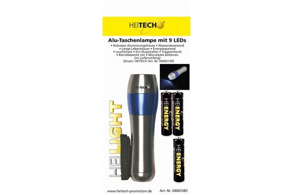  Taschenlampe, Alu, 9 LED