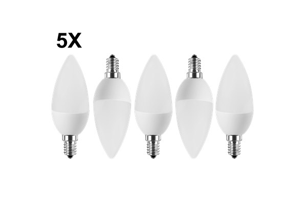 LED-SMD-Kerzenform, 5er-Pack