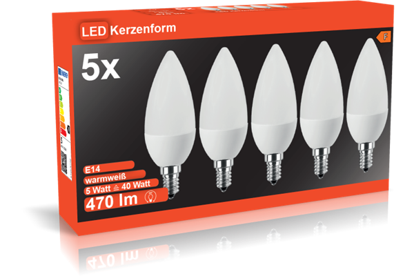  LED-SMD-Kerzenform, 5er-Pack