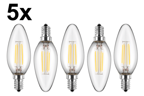 LED-Kerzenform C35, 5er-Pack