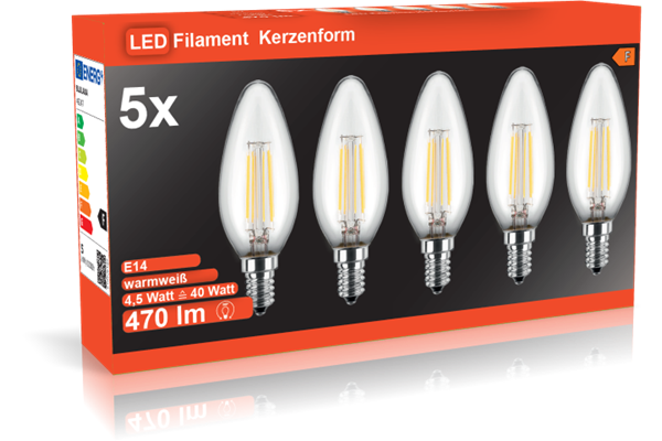 LED-Kerzenform C35, 5er-Pack